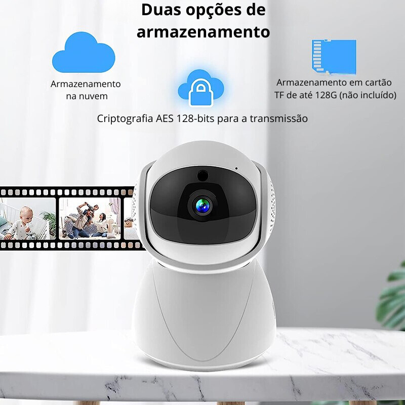 Câmera de Vigilãncia sem fio - com Google Alexa - Baby Monitor